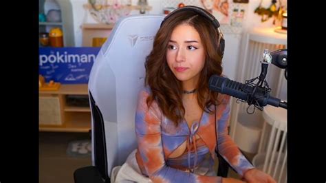 pokimane slip|Pokimane has minor wardrobe malfunction on stream